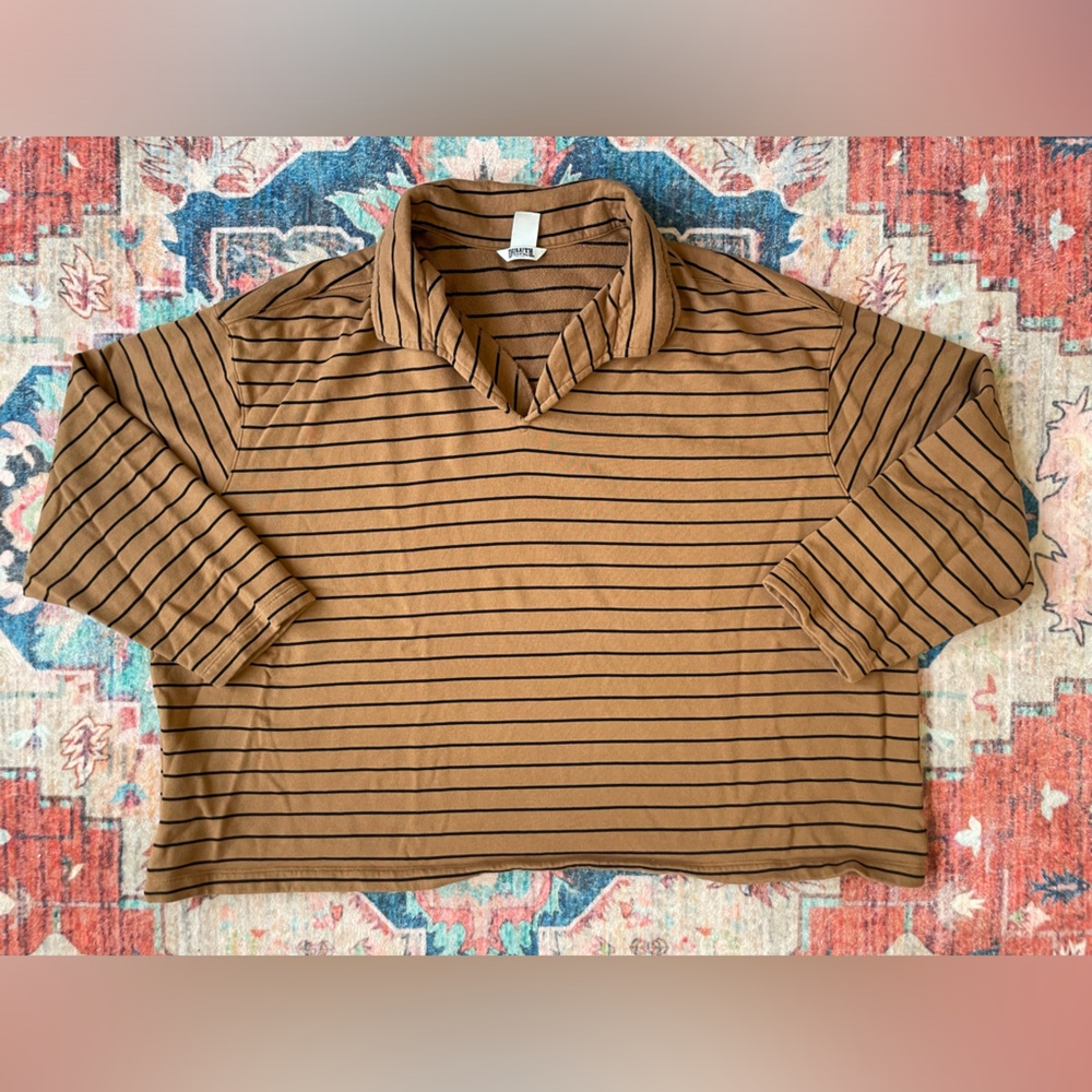 Duluth Trading Co Brown Striped Shirt Sz 3X